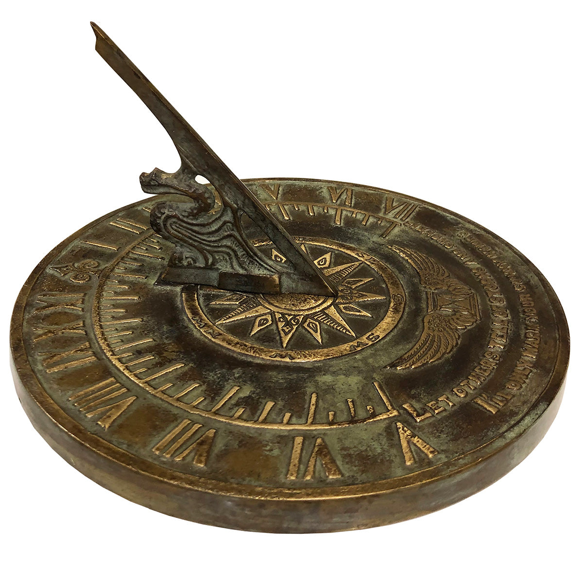 Solid Brass Colonial Sundial, 8 3/8" Dia. Rome Industries #1820