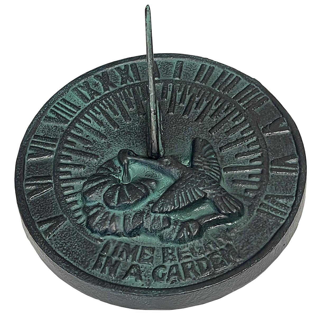 Cast Iron Hummingbird Sundial, 7 1/4" dia Rome #2532