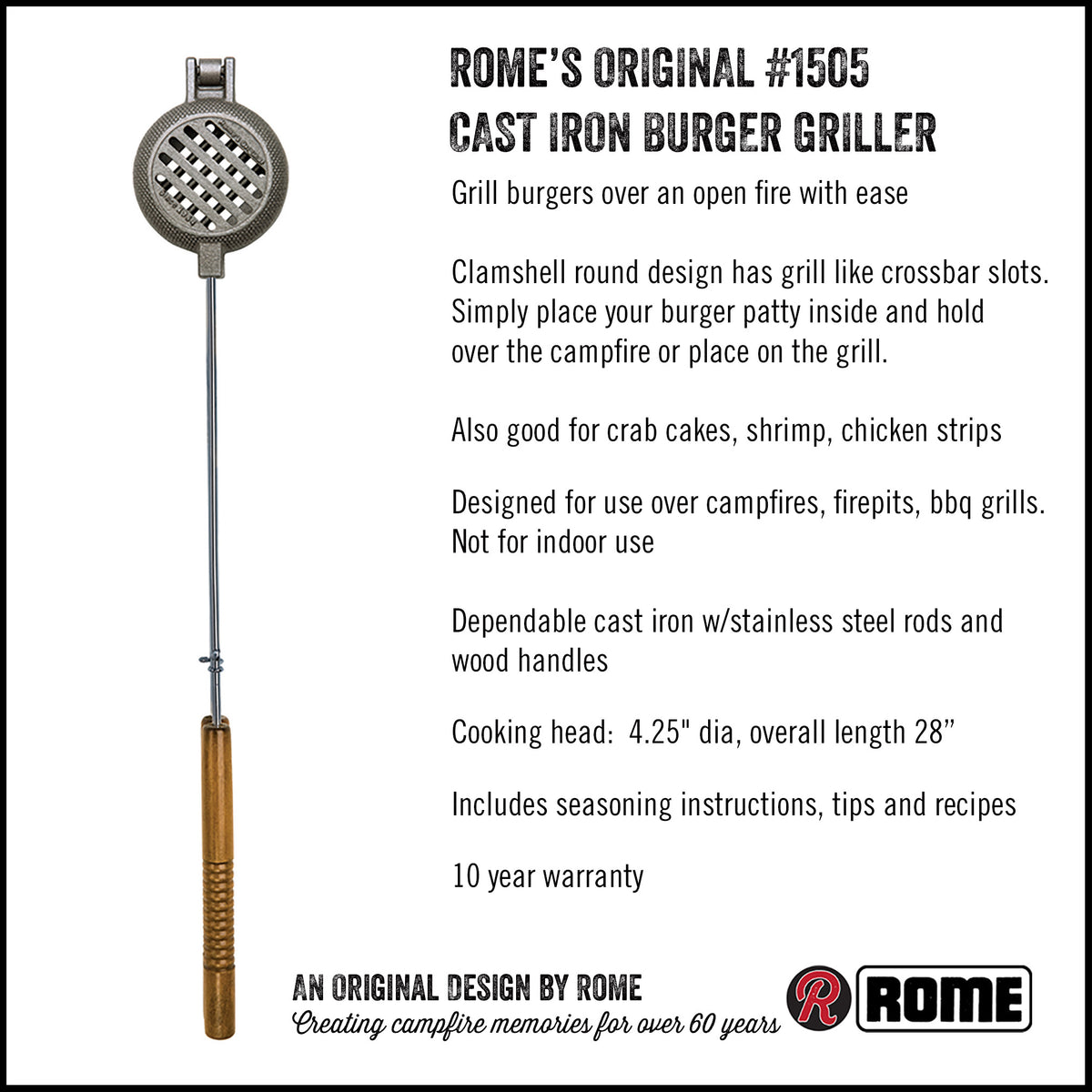 Wilderness Hamburger Griller full view with text