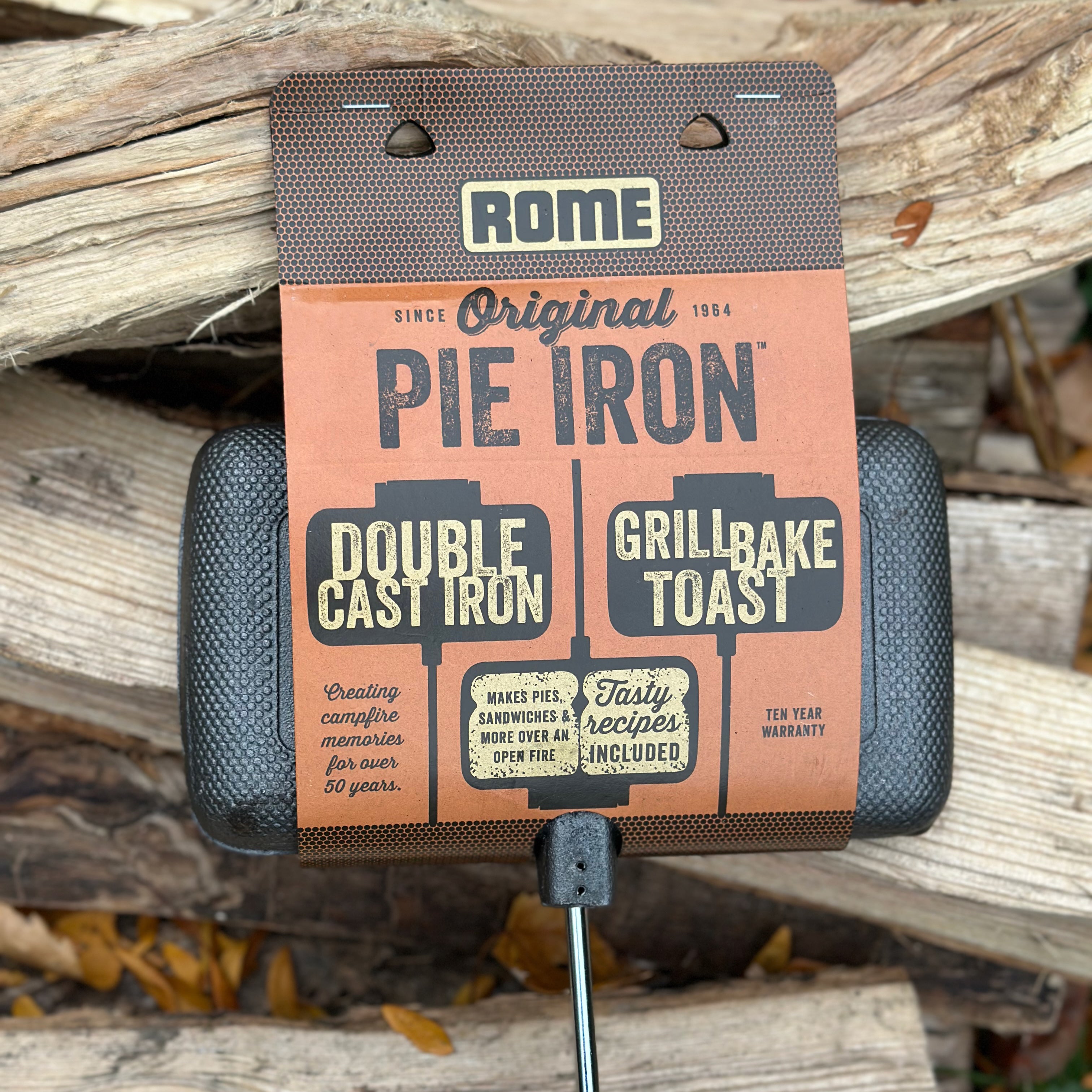 Double Pie Iron close up with packaging