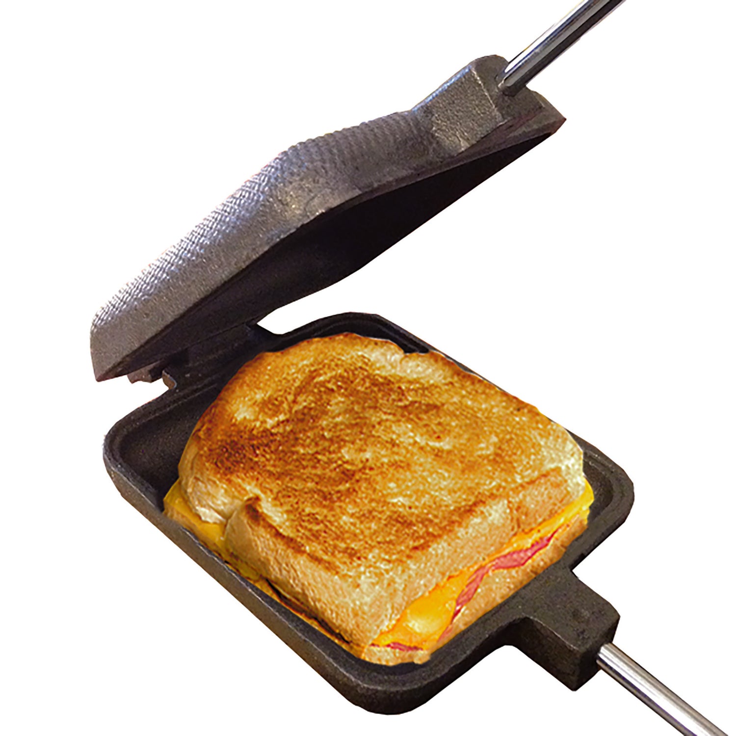 Square Pie Iron in use close up