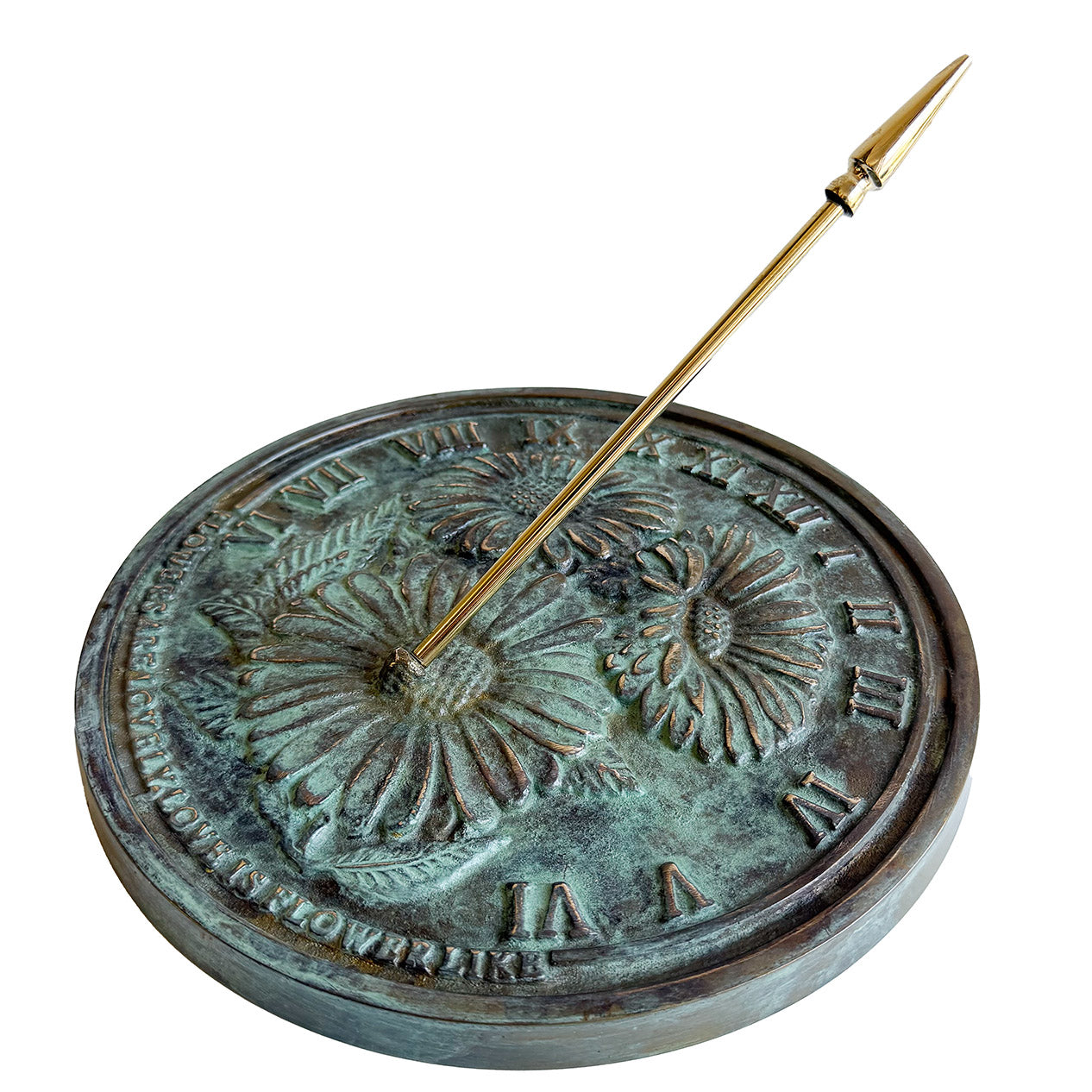 Solid Brass Flowers Sundial c