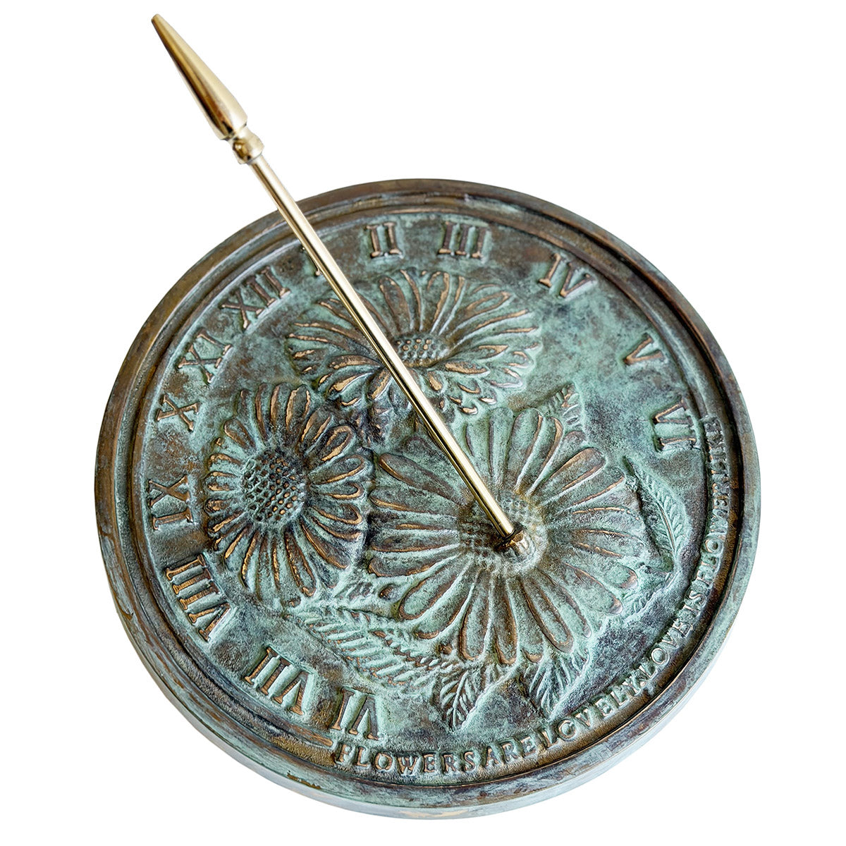 Solid Brass Flowers Sundial
