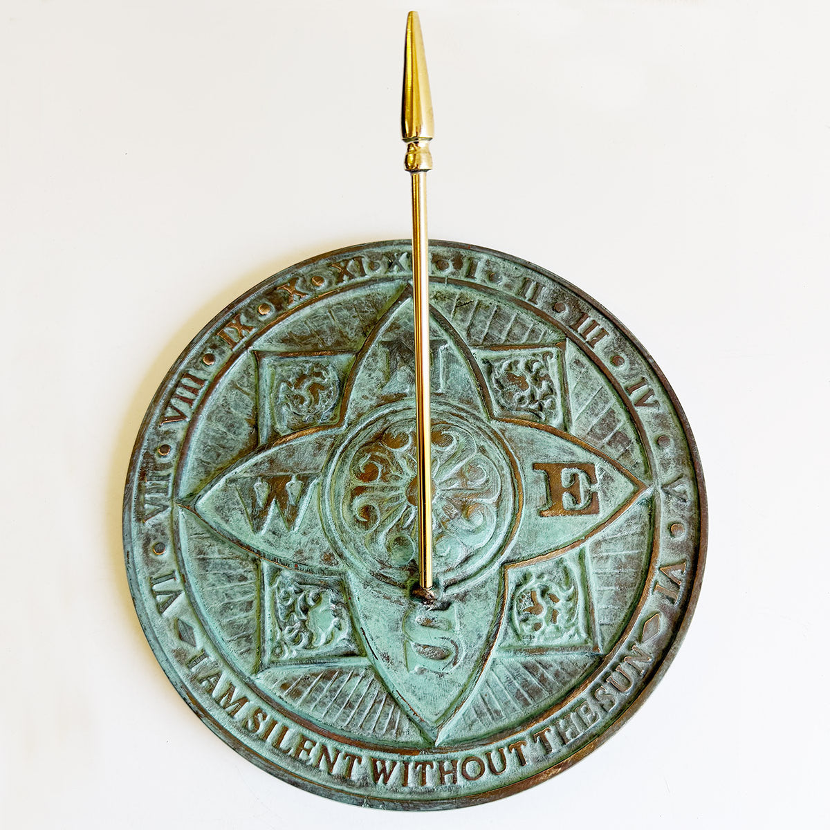 Solid Brass Rosette Sundial top view