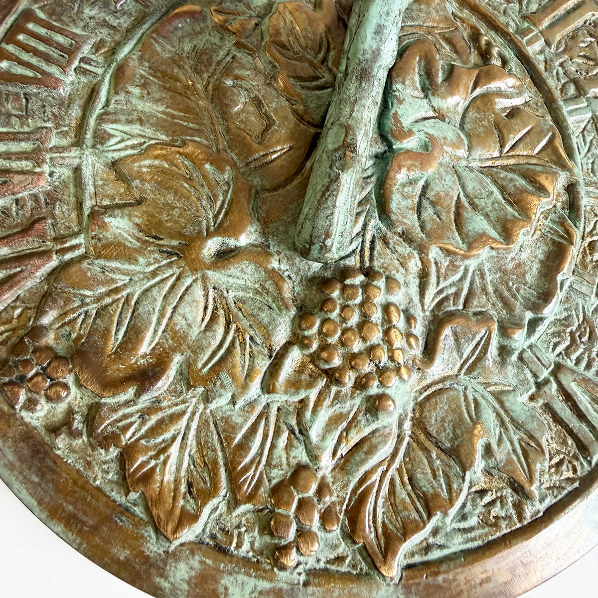 Solid Brass Grapevine Sundial close up