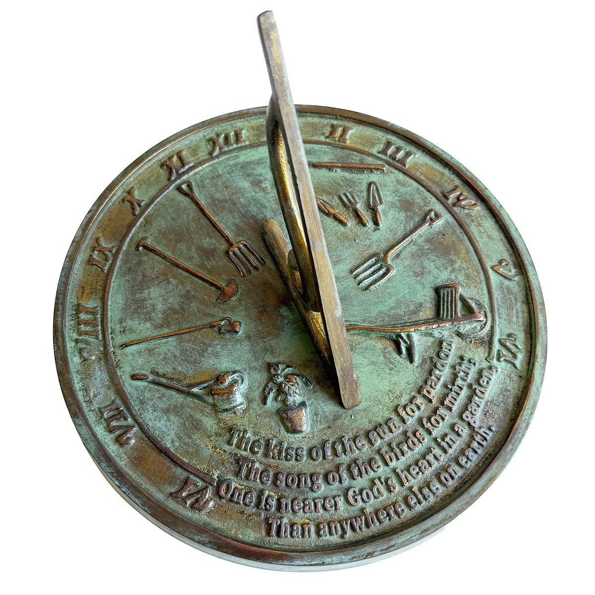 Solid Brass Kiss Of The Sun Sundial top view