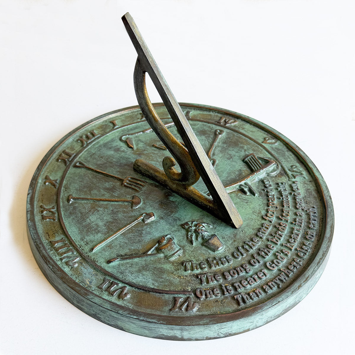 Solid Brass Kiss Of The Sun Sundial white background