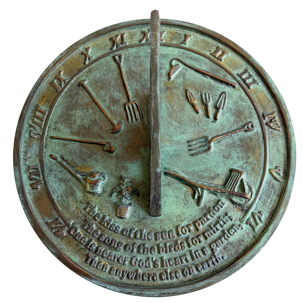 Solid Brass Kiss Of The Sun Sundial top view b
