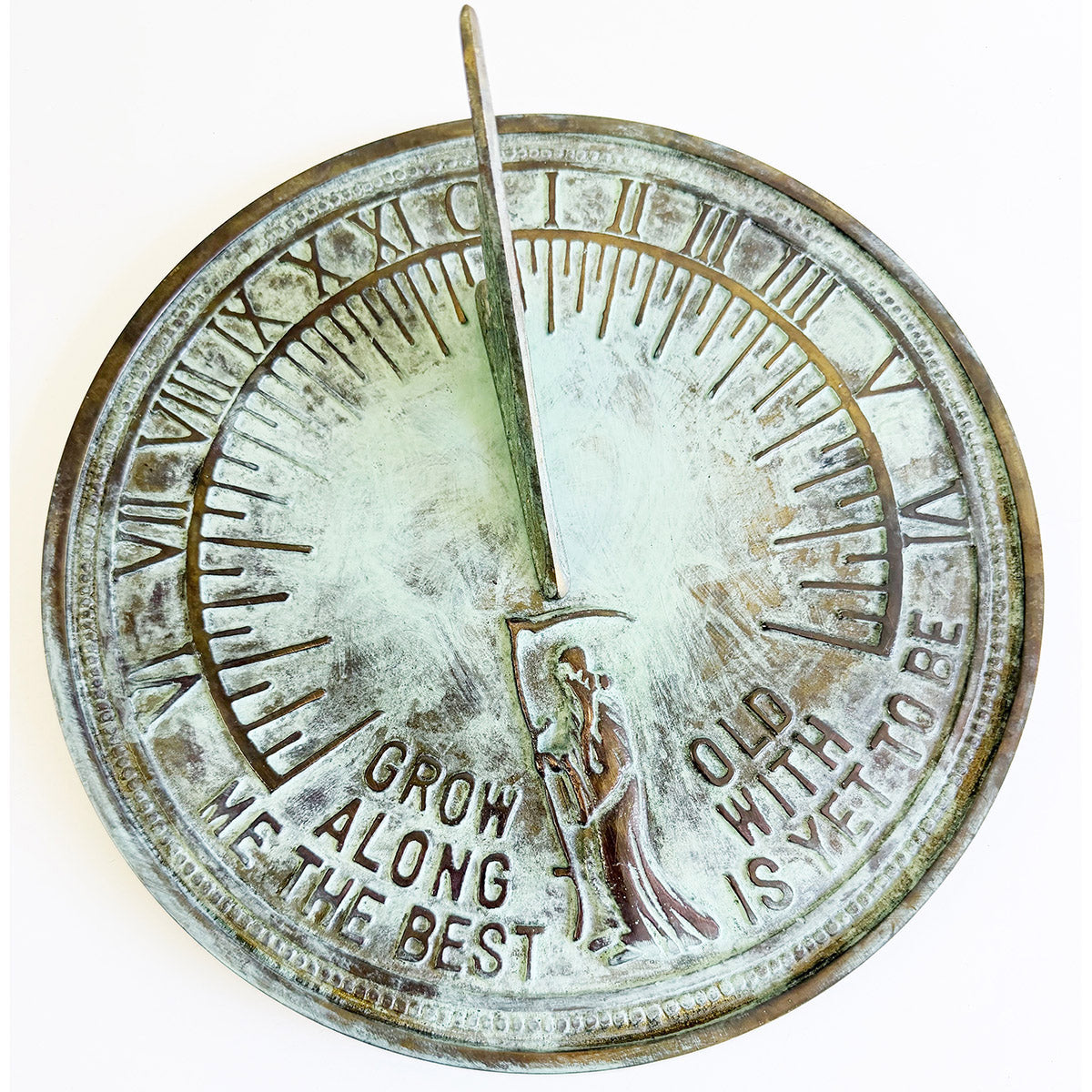Solid Brass Father Time Sundial, 11.5" dia Rome #2345