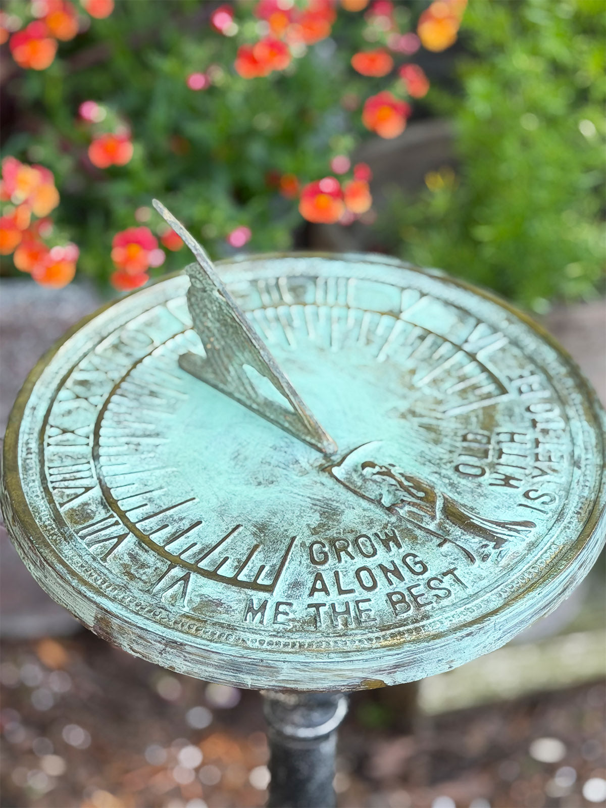 Solid Brass Father Time Sundial, 11.5" dia Rome #2345