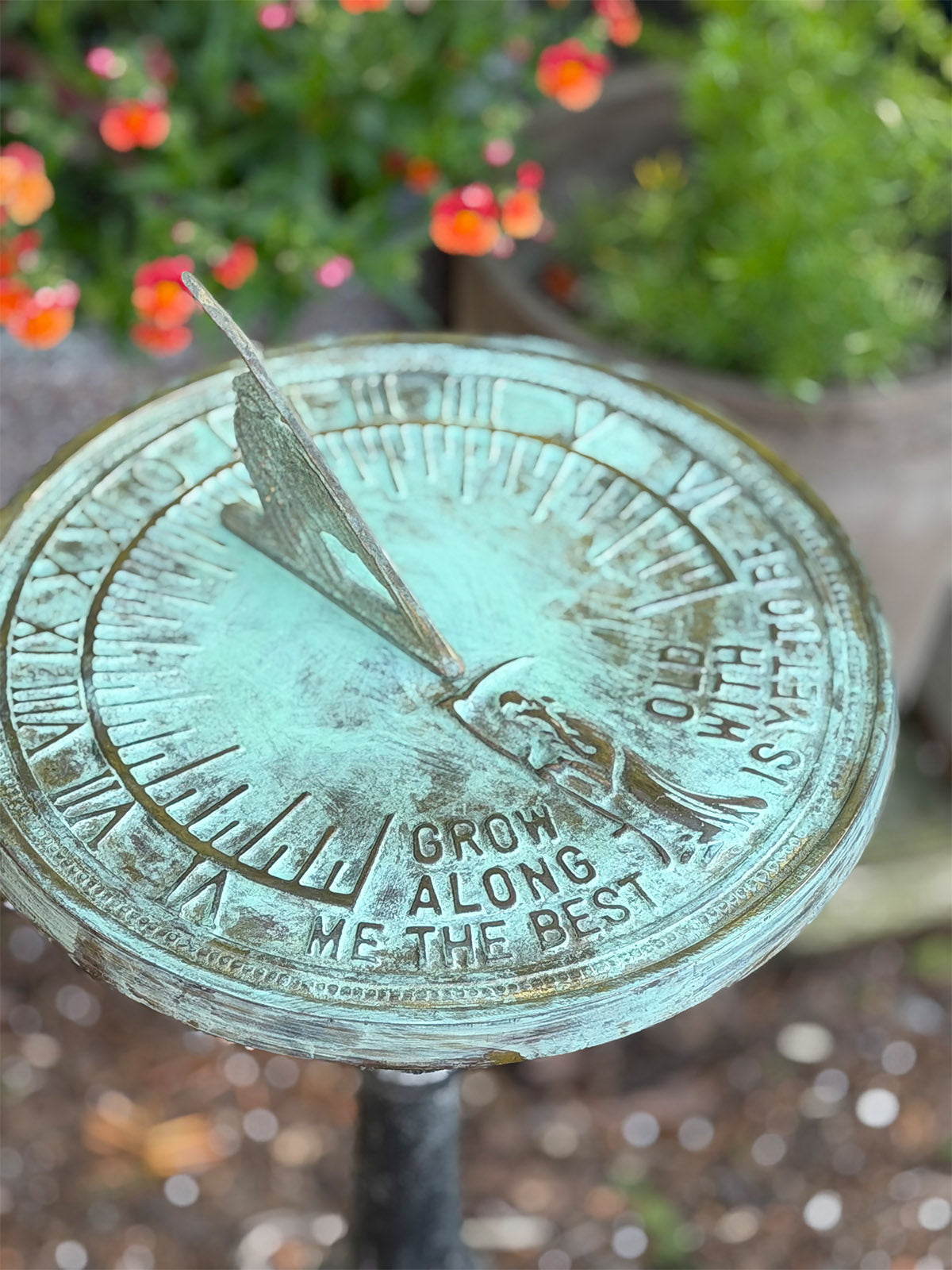 Solid Brass Father Time Sundial, 11.5" dia Rome #2345