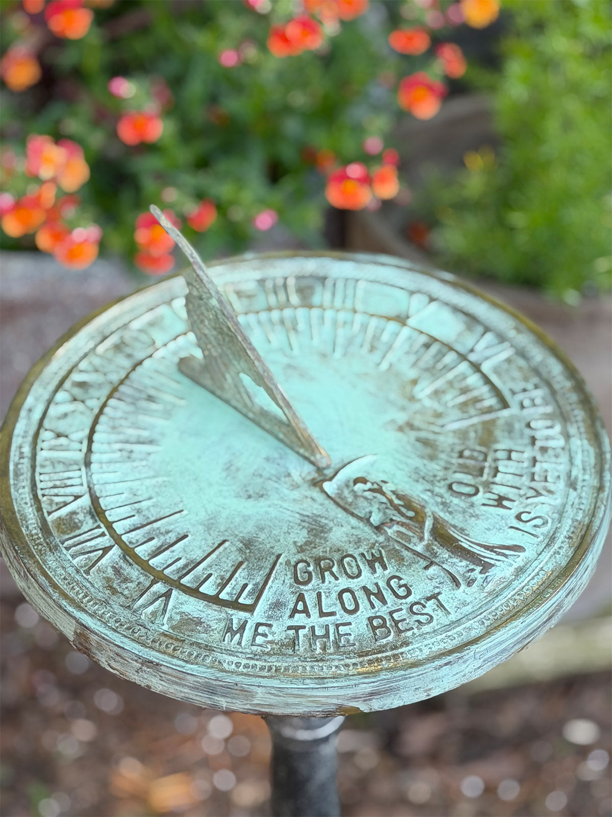 Solid Brass Father Time Sundial, 11.5" dia Rome #2345
