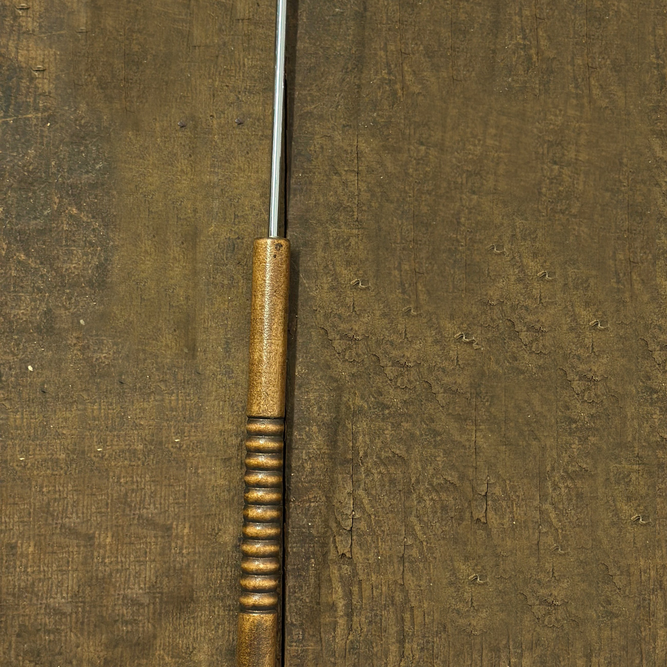 Hot Dog Roasting Fork handle close up vertical