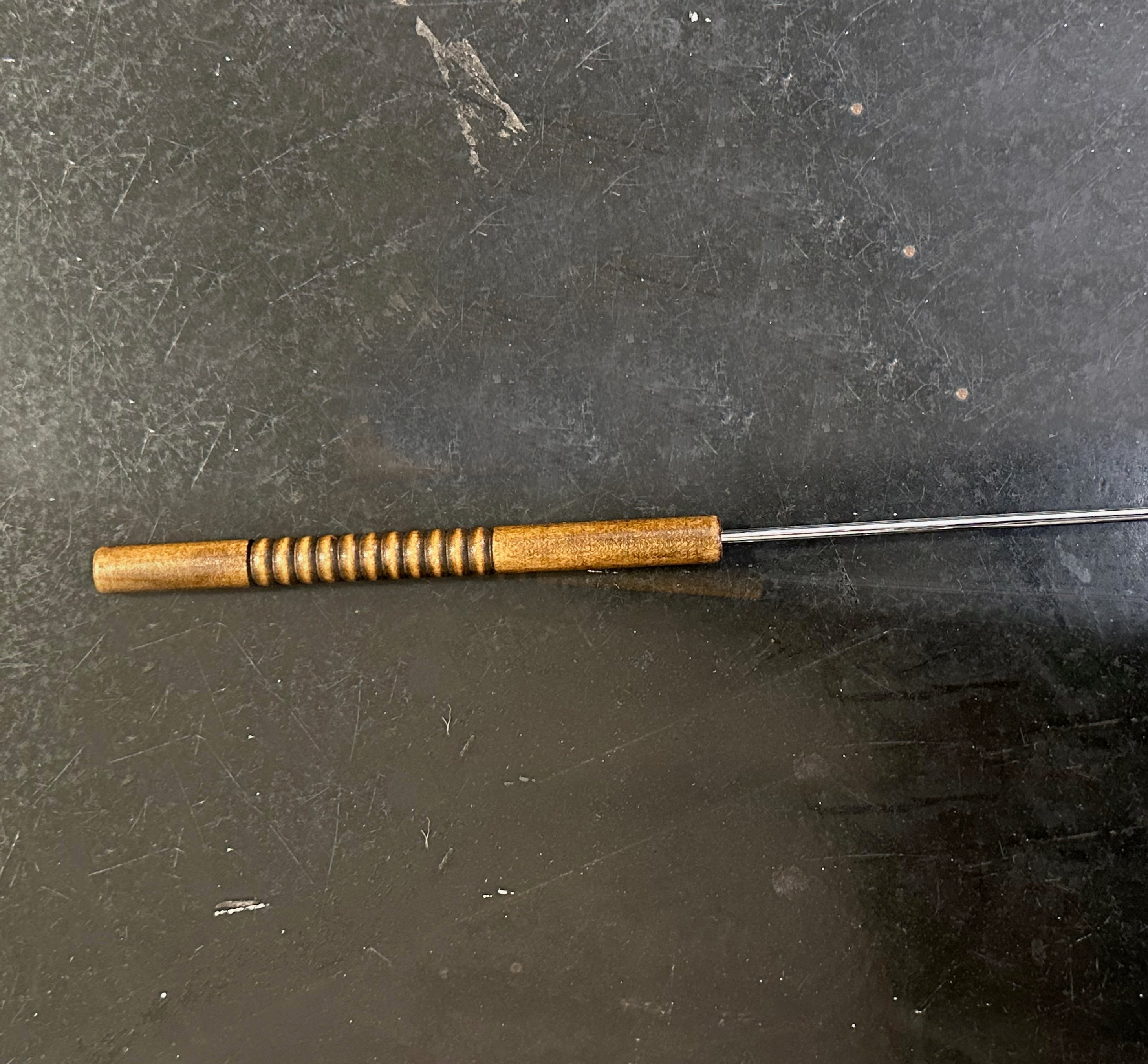 Hot Dog Roasting Fork handle close up horizontal