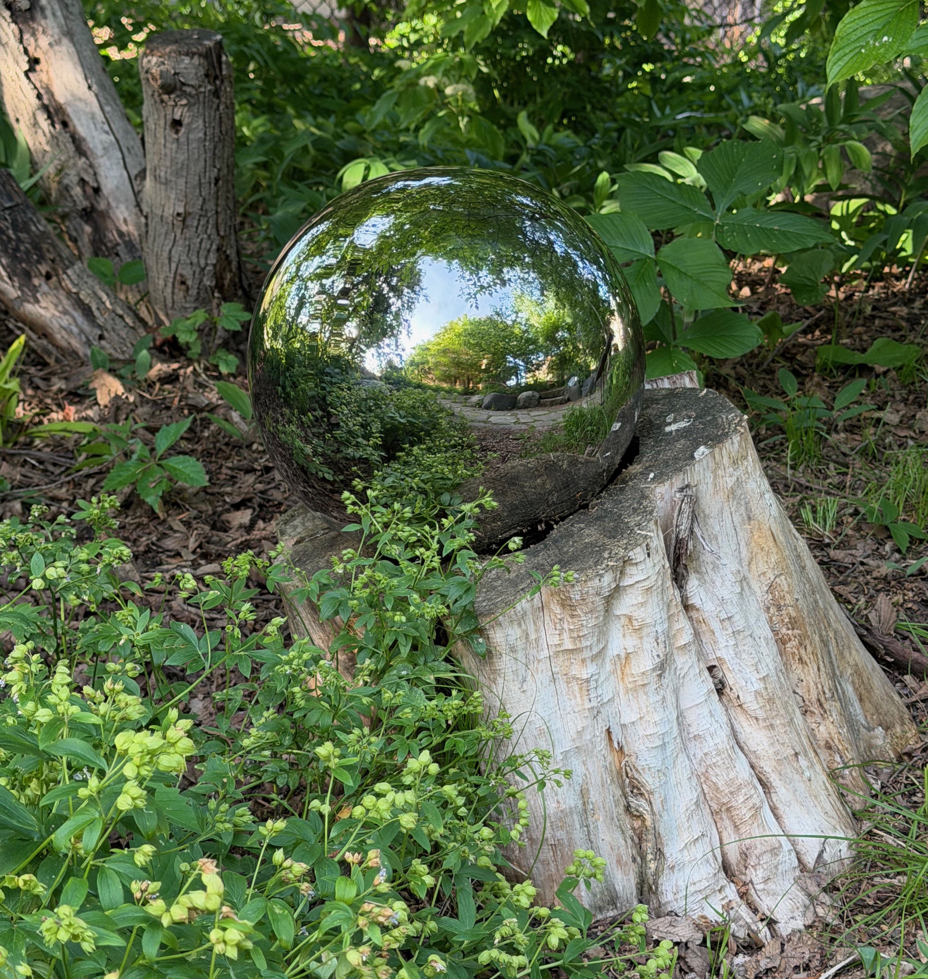 12" Diameter Silver Stainless Steel Globe, Rome #712-S