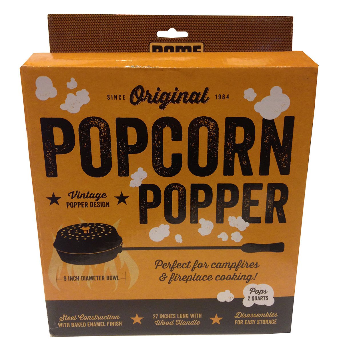 Old Fashioned Popcorn Popper For Campfire and BBQ, Rome Industries #122-T