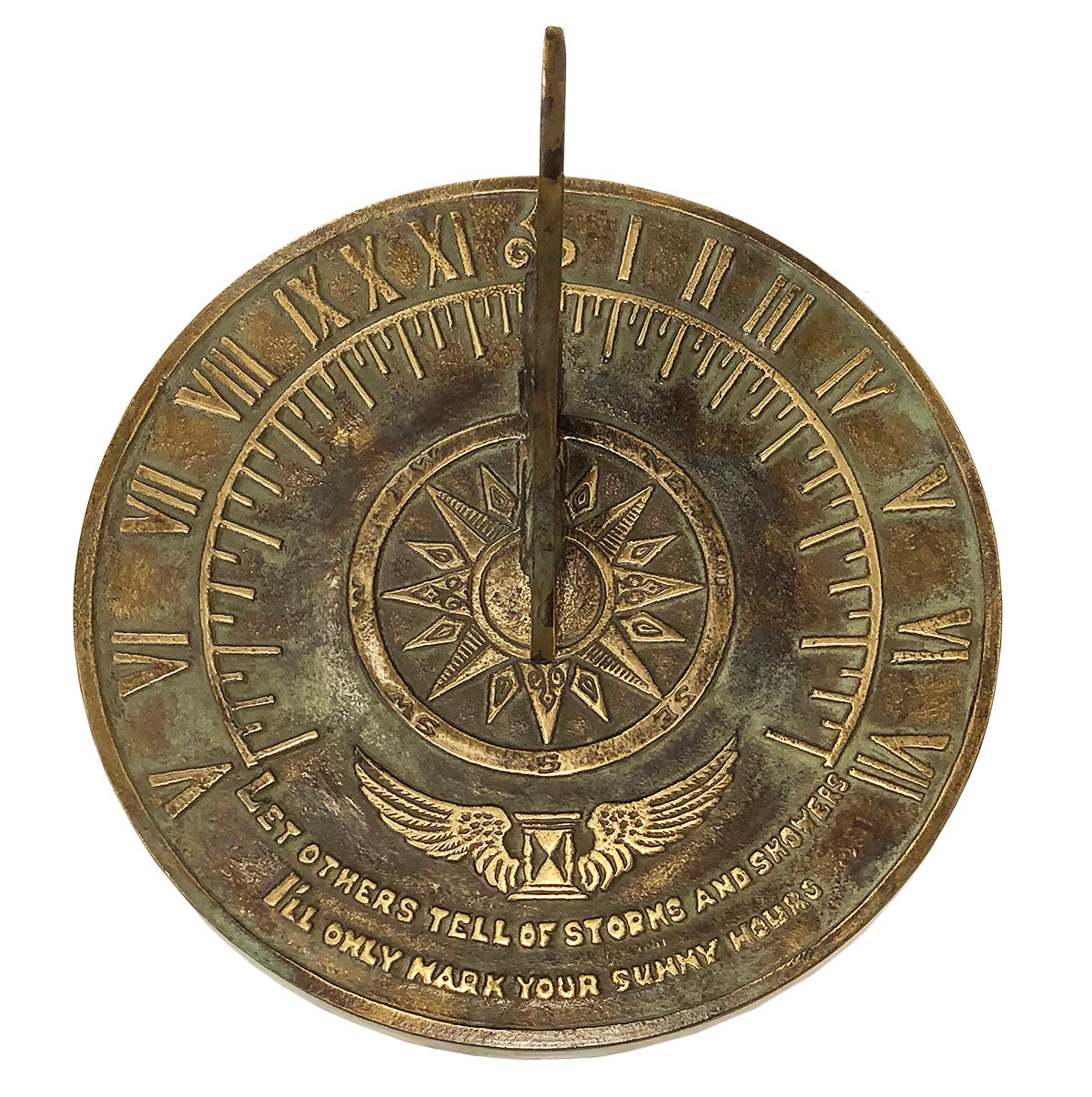 Solid Brass Colonial Sundial, 8 3/8" Dia. Rome Industries #1820