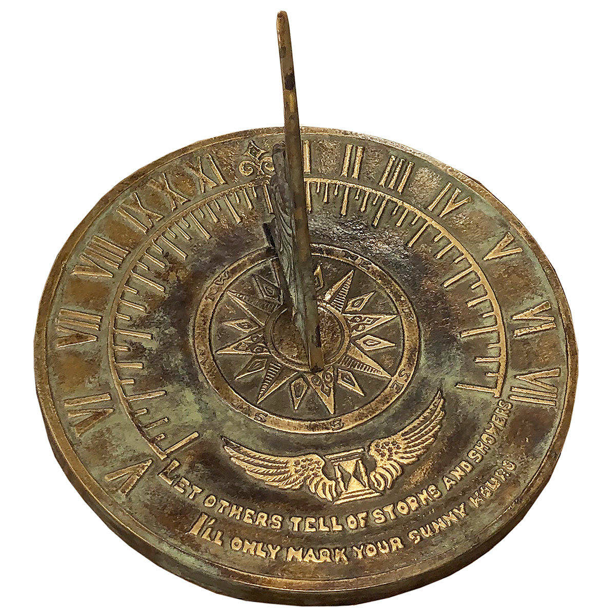 Solid Brass Colonial Sundial, 8 3/8" Dia. Rome Industries #1820