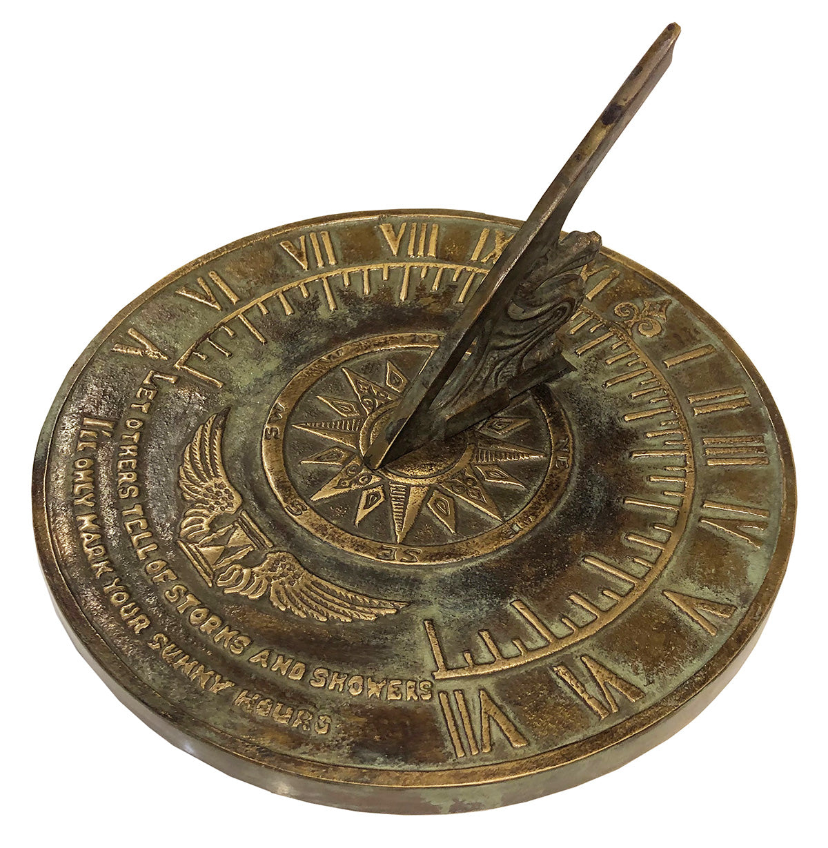 Solid Brass Colonial Sundial, 8 3/8" Dia. Rome Industries #1820