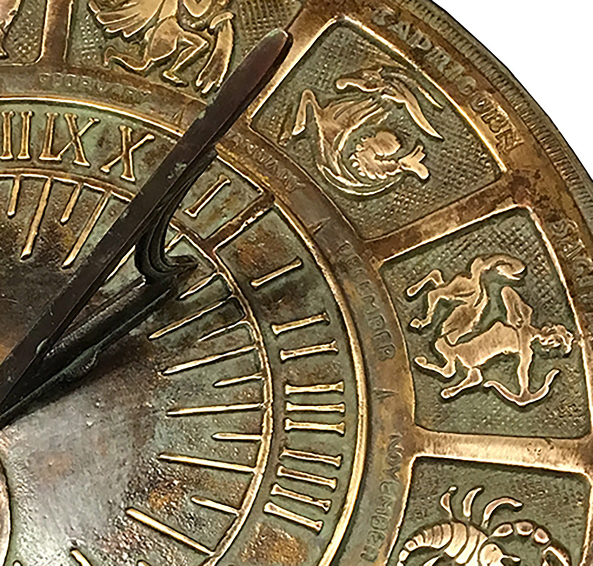 Solid Brass Zodiac Sundial, Rome Industries #1920
