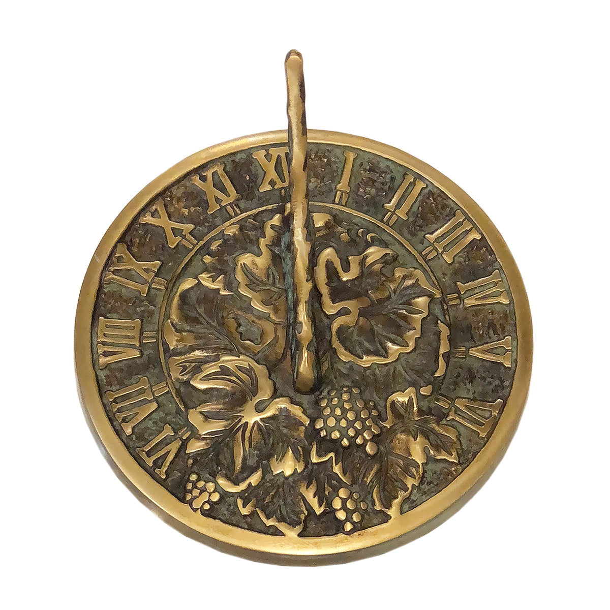 Solid Brass Grapevine Sundial, 7.5" dia,  Rome #2306