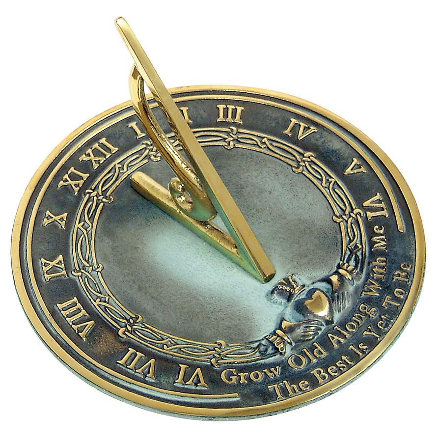 Solid Brass Grow Old With Me Sundial, 10" dia Rome #2308