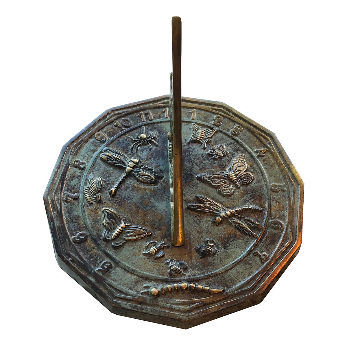 Solid Brass Butterfly Sundial, 8.5" dia Rome #2318