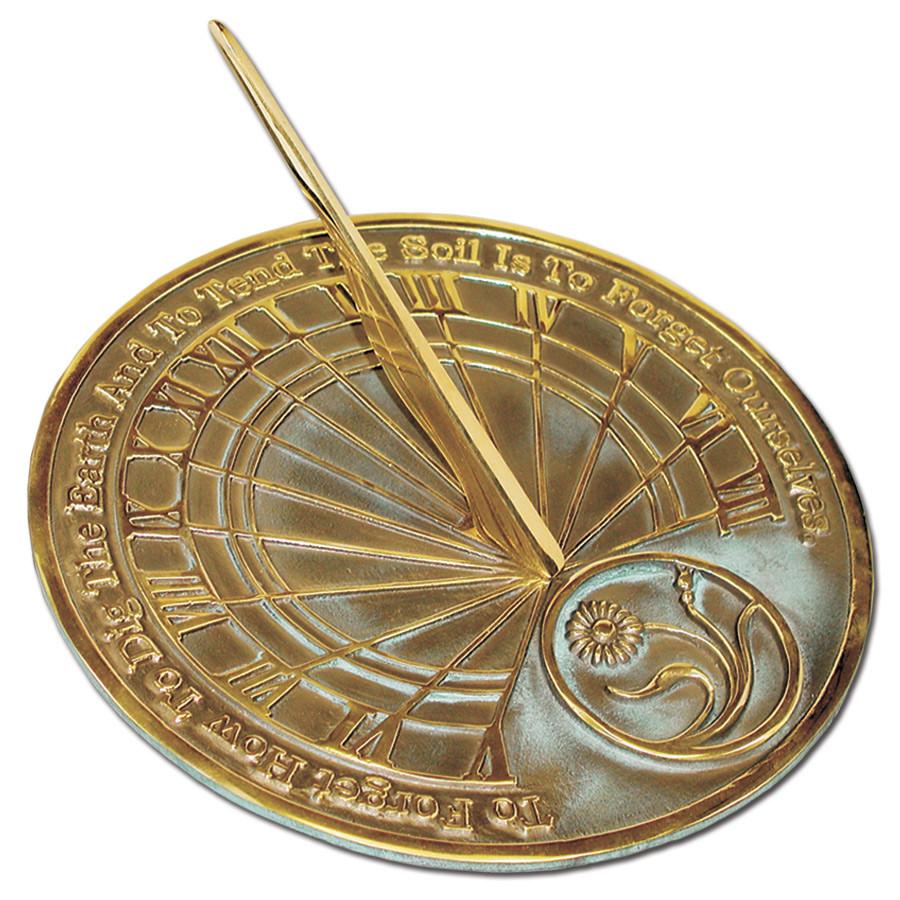 Solid Brass Gardeners' Reflection Sundial, 10" dia Rome #2325