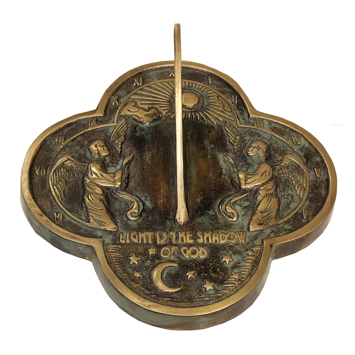 Solid Brass Angel Sundial, 9.75" dia Rome #2340