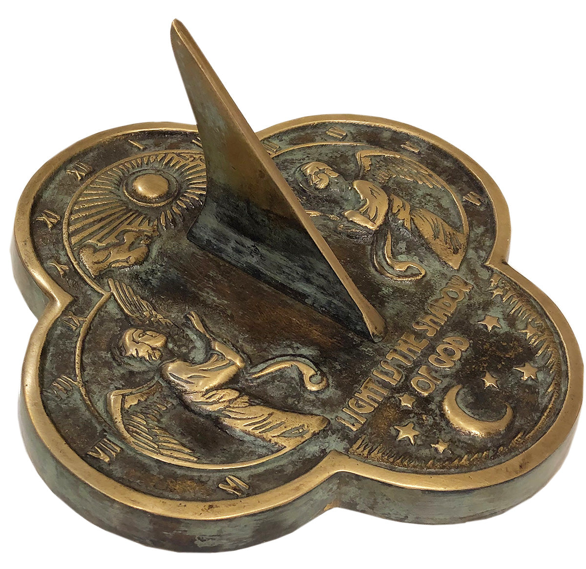 Solid Brass Angel Sundial, 9.75" dia Rome #2340