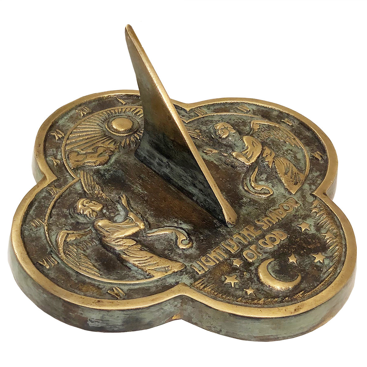 Solid Brass Angel Sundial, 9.75" dia Rome #2340