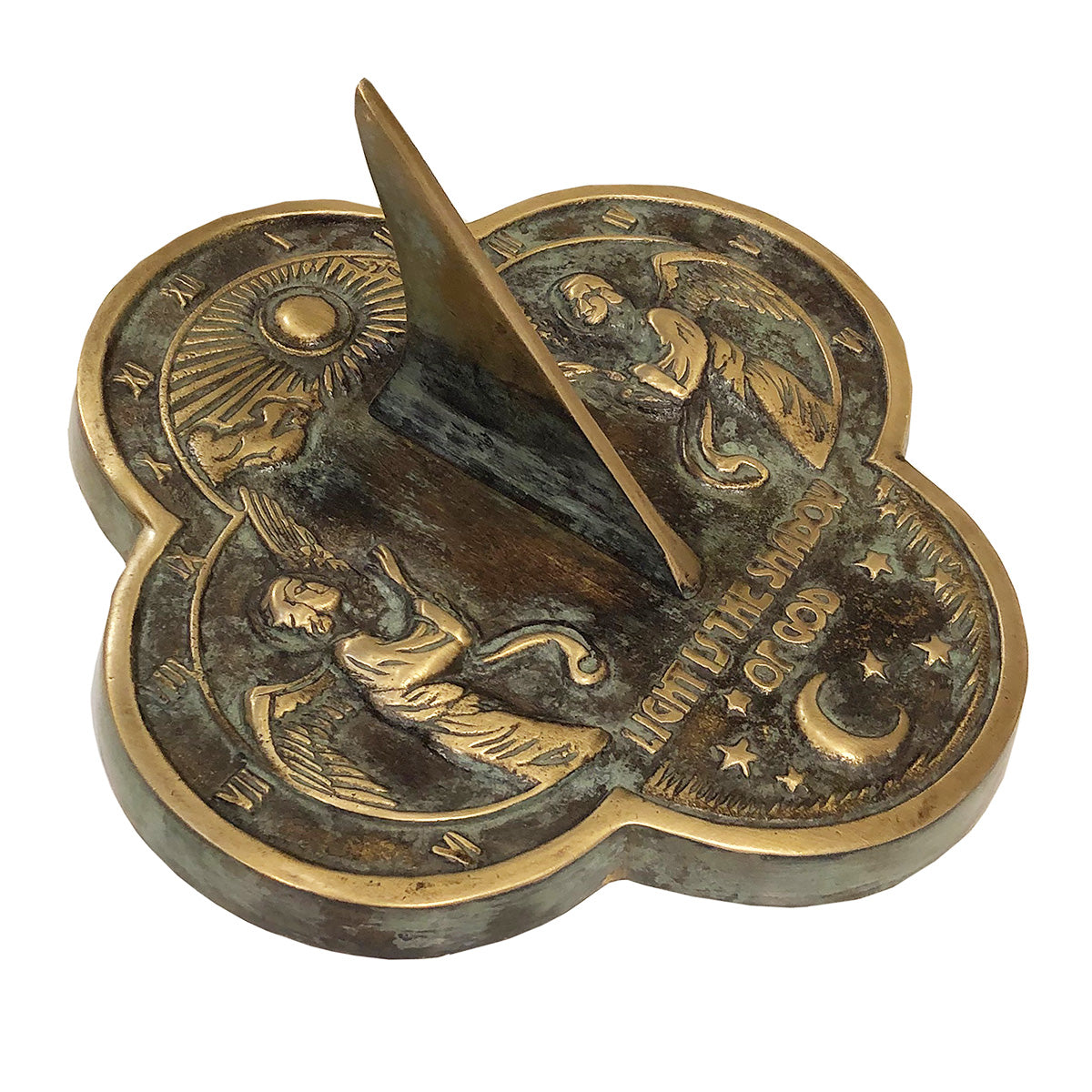 Solid Brass Angel Sundial, 9.75" dia Rome #2340