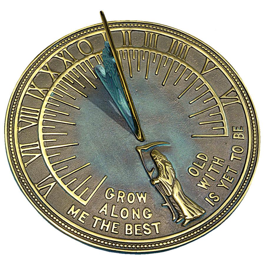 Solid Brass Father Time Sundial, 11.5" dia Rome #2345