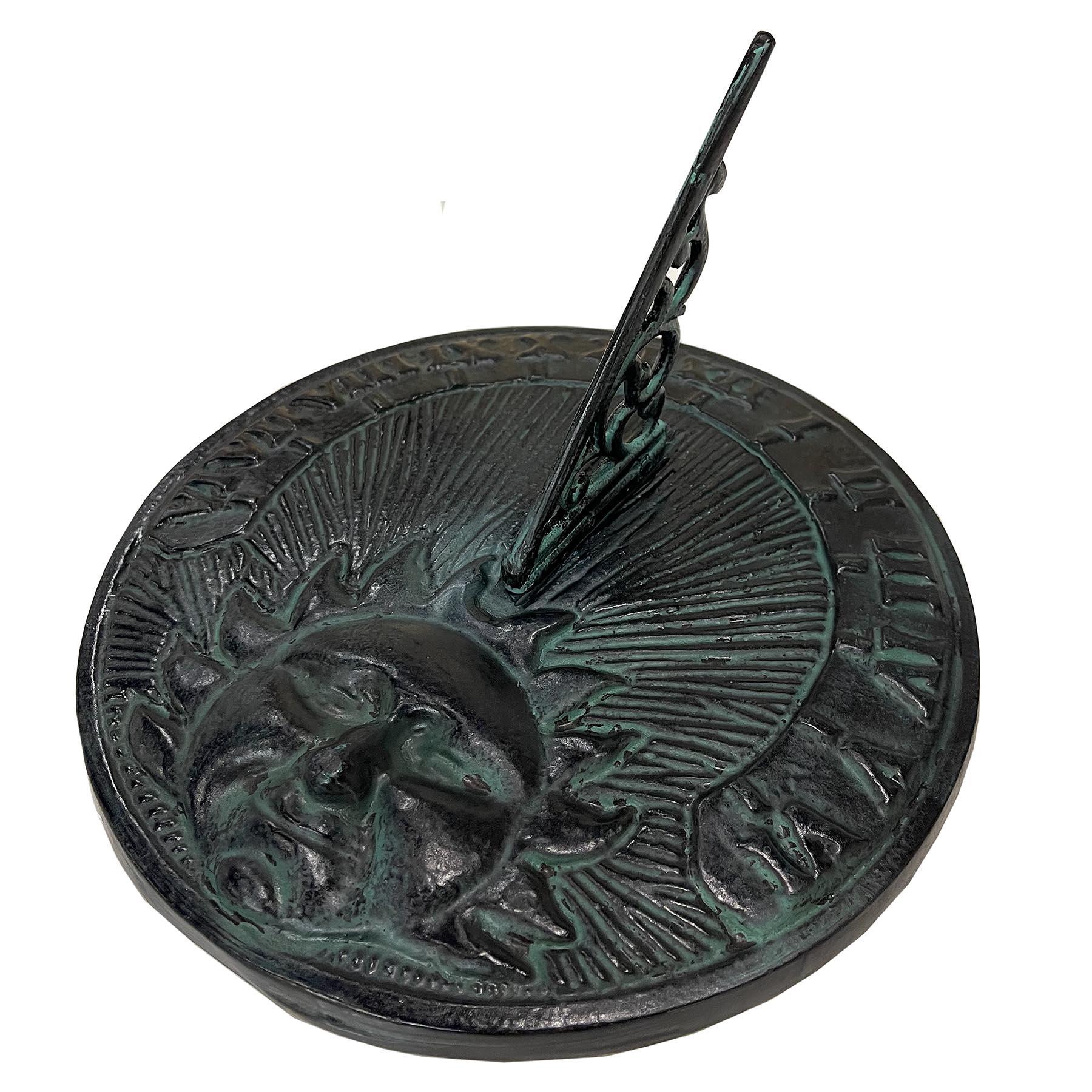 Cast Iron Daybreak Sundial, 9 7/8" dia  Rome #2518