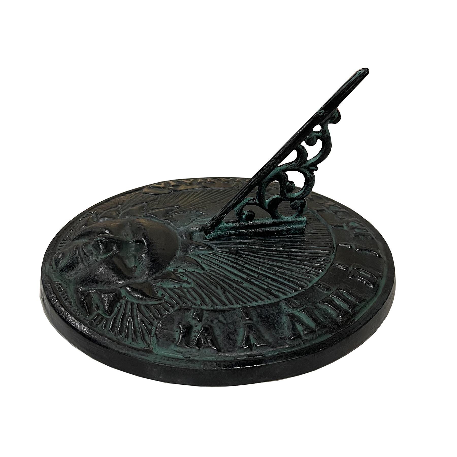 Cast Iron Daybreak Sundial, 9 7/8" dia  Rome #2518