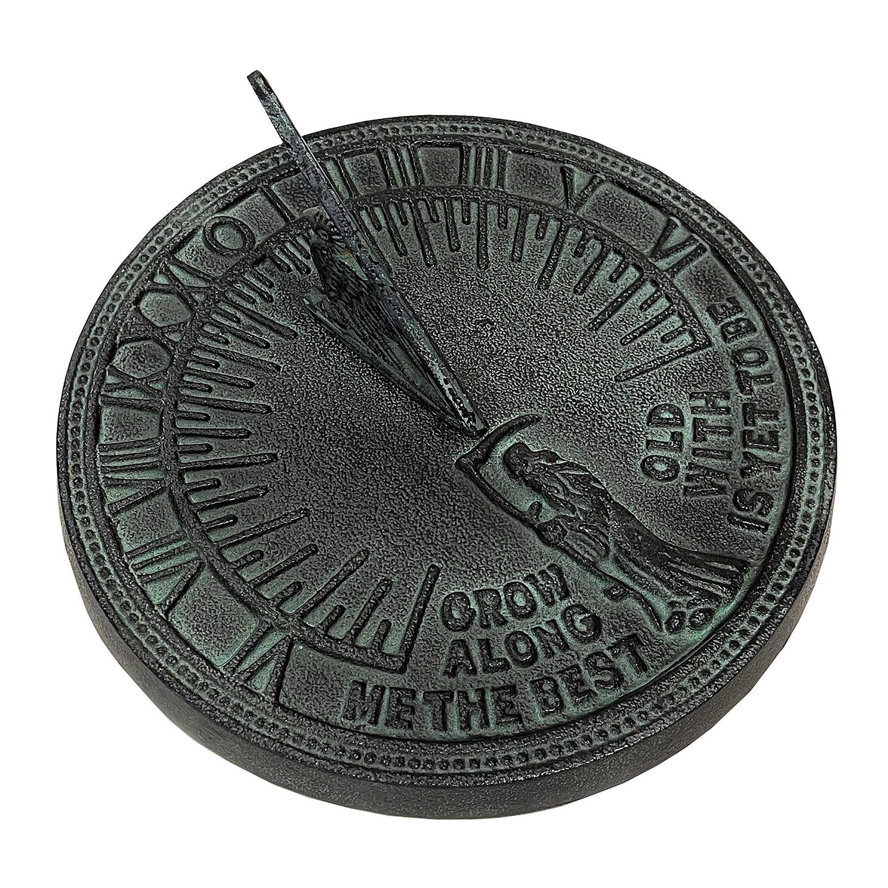 Cast Iron Father Time Sundial, 11 1/4" dia Rome #2550