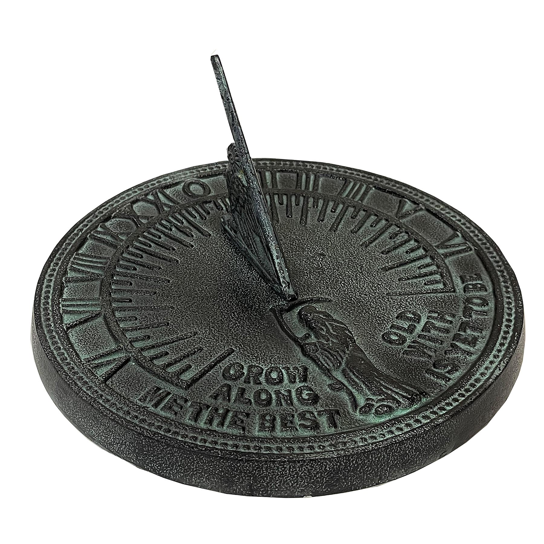 Cast Iron Father Time Sundial, 11 1/4" dia Rome #2550