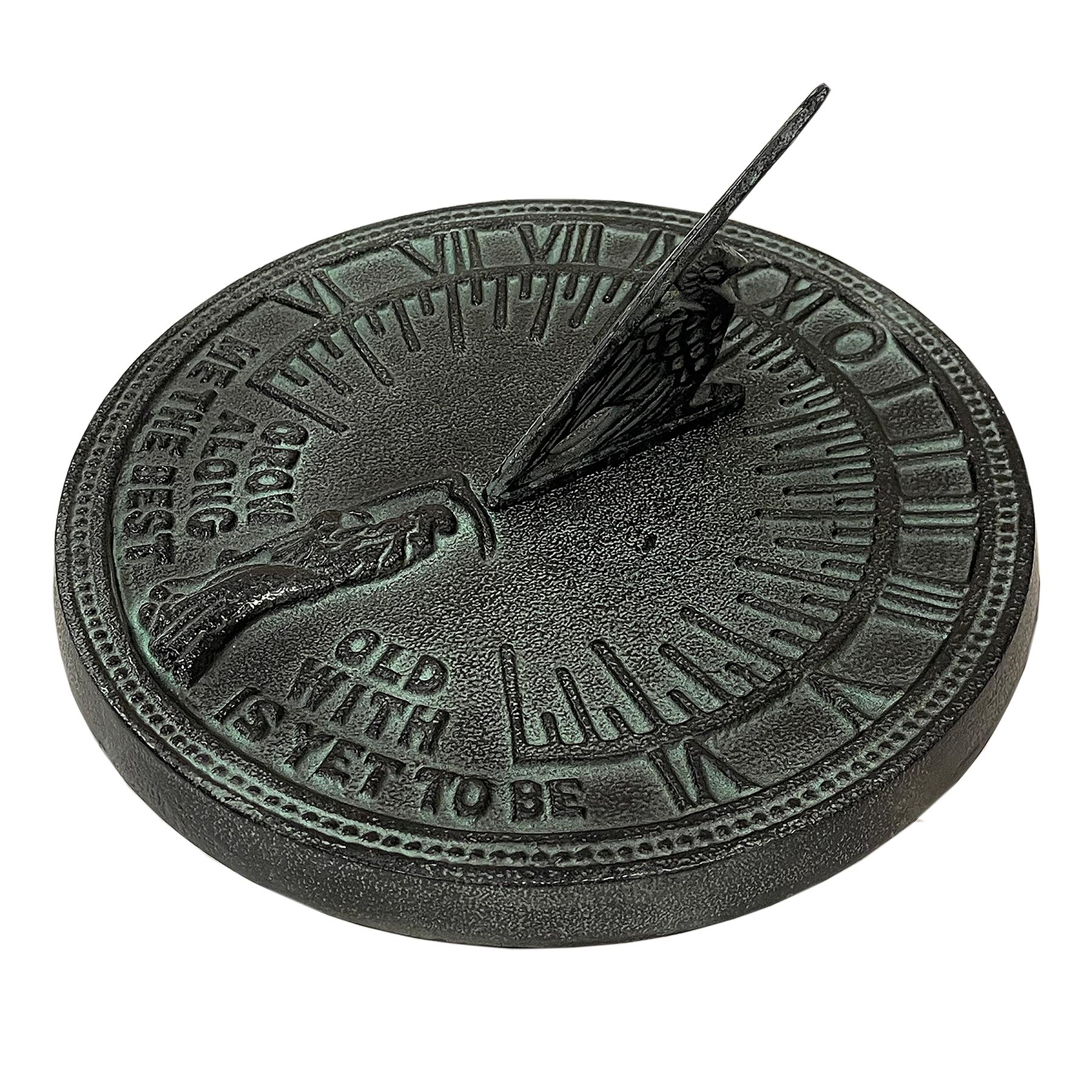 Cast Iron Father Time Sundial, 11 1/4" dia Rome #2550