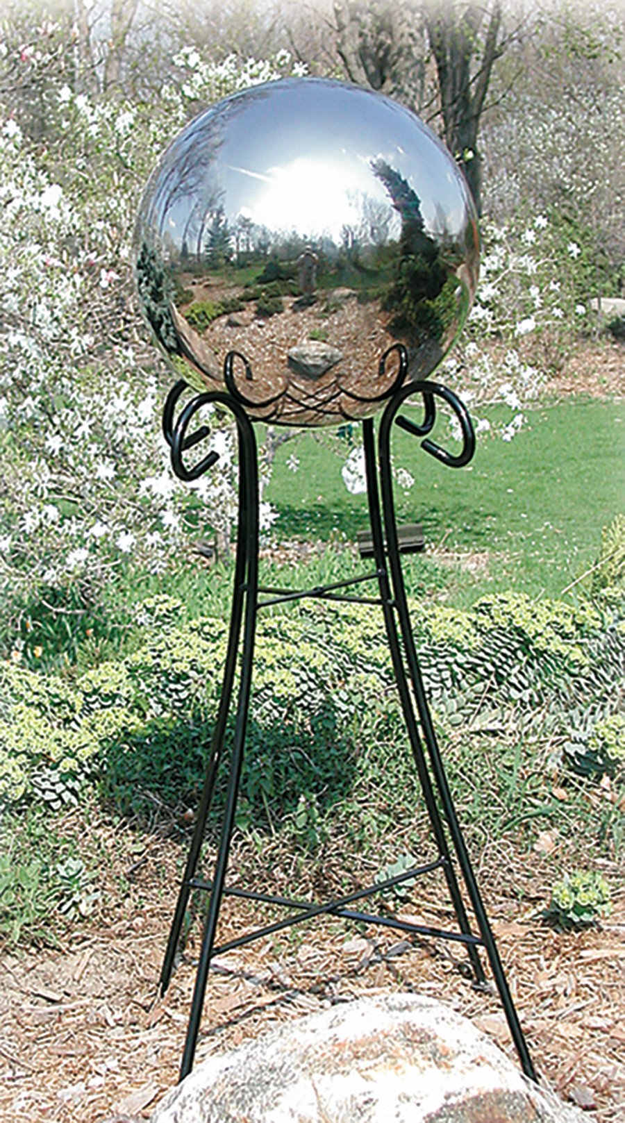 12" Diameter Silver Stainless Steel Globe, Rome #712-S