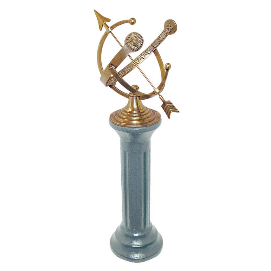 Polished Brass Armillary Sundial, Rome #1334