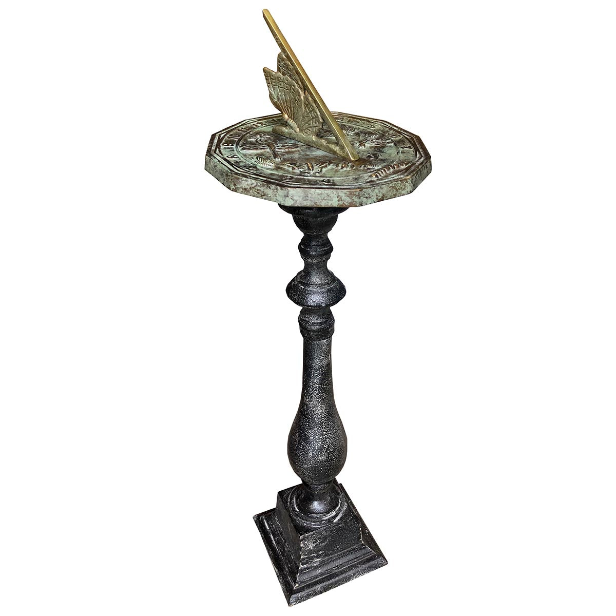 Solid Brass Butterfly Sundial, 8.5" dia Rome #2318