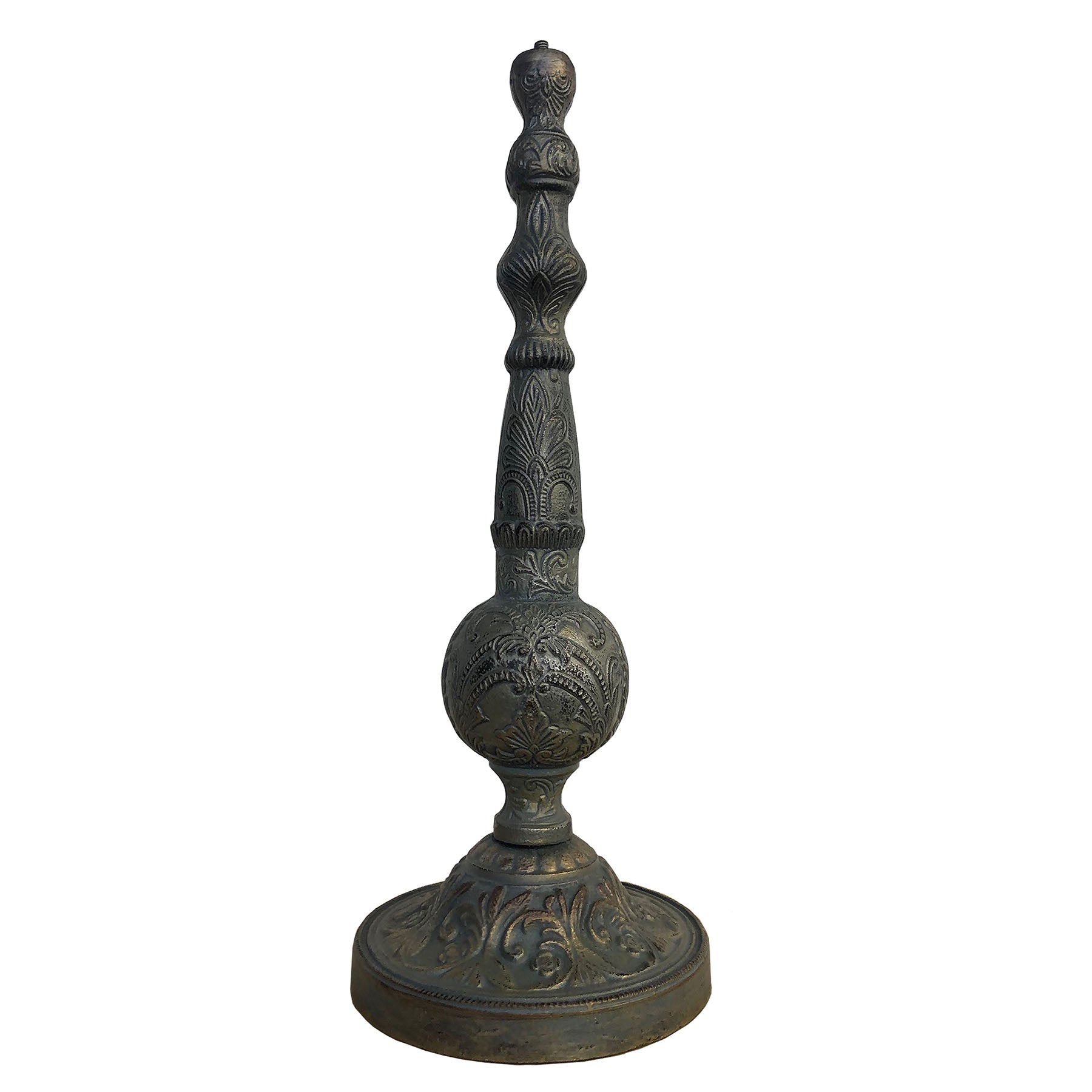 Cast Aluminum Rococo Pedestal (Antique Brass Painted Finish), Rome #B34