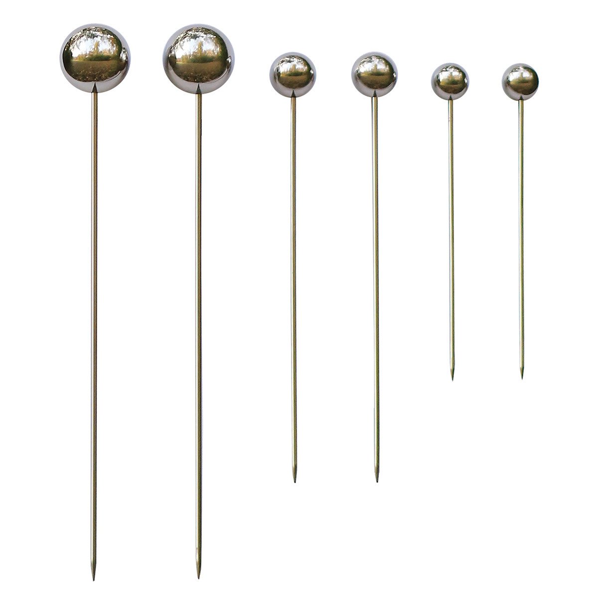 Mixed Set Of 6 Stainless Steel Garden Lollipop Stakes, Rome #CS-719